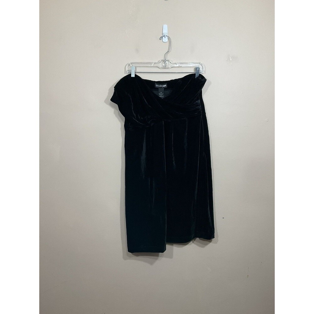 Lane Bryant Womens Strapless Velvet Mini Dress 20 Black Goth Grunge Witch Party